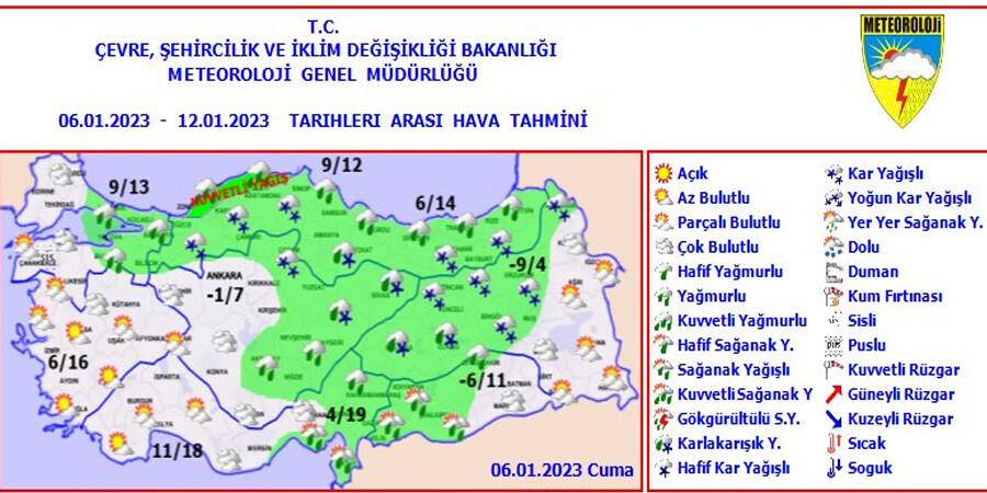 Dikkat! Meteoroloji uyardı: 21 ilde kar, 24 ilde sağanak alarmı (6 Ocak 2023 hava durumu)