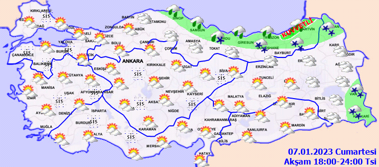Meteoroloji’den ‘sarı kodlu’ uyarı: Kıyılarda sağanak iç kesimlerde kar! (7 Ocak 2023 Cumartesi hava durumu)