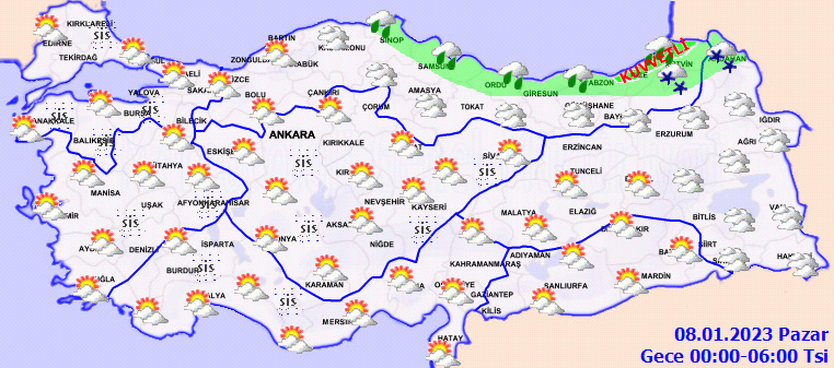 Meteoroloji’den ‘sarı kodlu’ uyarı: Kıyılarda sağanak iç kesimlerde kar! (7 Ocak 2023 Cumartesi hava durumu)