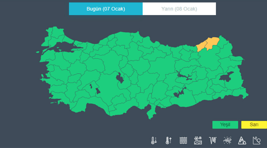 Meteoroloji’den ‘sarı kodlu’ uyarı: Kıyılarda sağanak iç kesimlerde kar! (7 Ocak 2023 Cumartesi hava durumu)