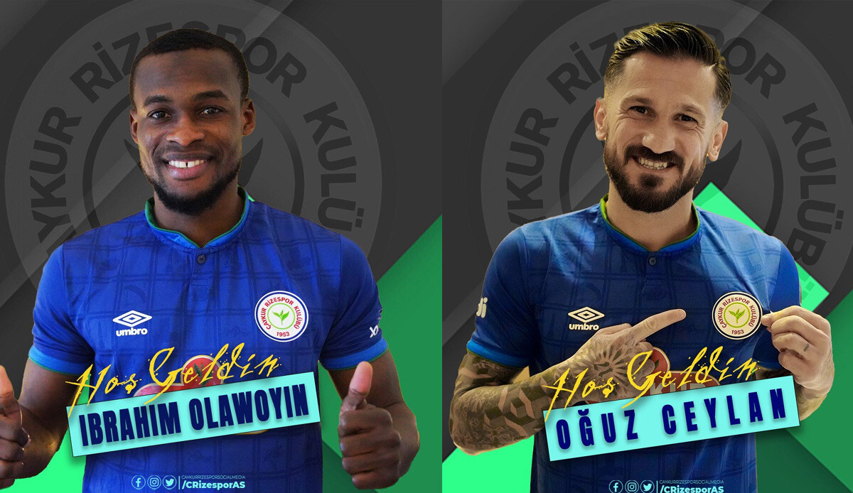 Çaykur Rizespor Oğuz Ceylan ve İbrahim Olawoyin transferlerini açıkladı Çaykur Rizespor Oğuz Ceylan ve İbrahim Olawoyin transferlerini açıkladı