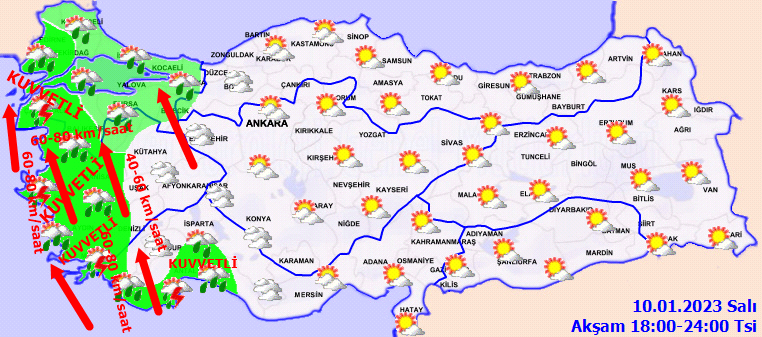 Meteoroloji’den 15 il için sarı ve turuncu kodlu uyarı: Şiddetli sağanak ve fırtına geliyor (10 Ocak 2023 hava durumu) Meteoroloji’den 15 il için sarı ve turuncu kodlu uyarı: Şiddetli sağanak ve fırtına geliyor (10 Ocak 2023 hava durumu)