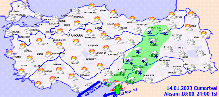 Meteoroloji’den 4 ile sarı kodlu uyarı: Kuvvetli sağanak ve kar yağışı etkili olacak  (14 Ocak  2023 hava durumu) Meteoroloji’den 4 ile sarı kodlu uyarı: Kuvvetli sağanak ve kar yağışı etkili olacak  (14 Ocak  2023 hava durumu)