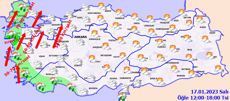 Kuvvetli geliyor… Meteoroloji’den 19 il için turuncu ve sarı kodlu uyarı: Kar, sağanak, fırtına!  (17 Ocak 2023 hava durumu) Kuvvetli geliyor… Meteoroloji’den 19 il için turuncu ve sarı kodlu uyarı: Kar, sağanak, fırtına!  (17 Ocak 2023 hava durumu)