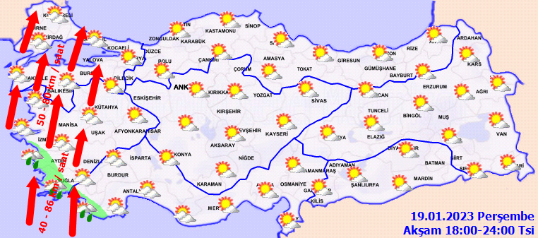 Meteoroloji’den 20 ile turuncu ve sarı kodlu uyarı: Fırtına geliyor! (19 Ocak 2023 hava durumu)
