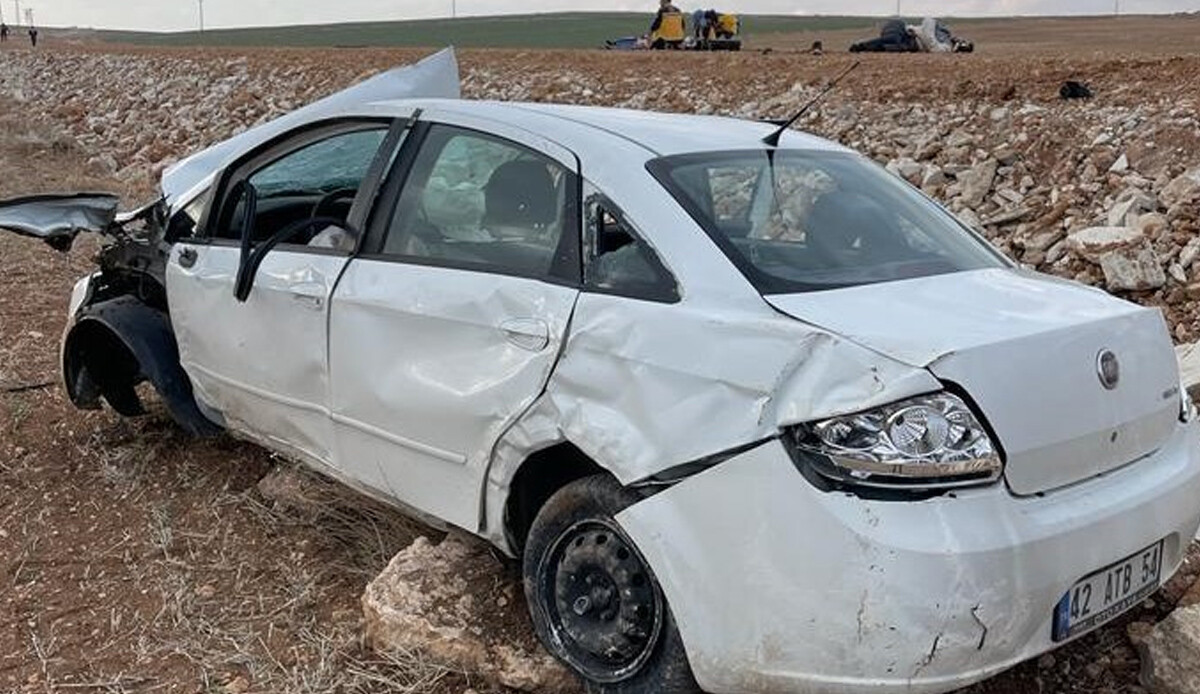 Karaman&#039;da feci kaza! Takla atan araç 2 kişiye mezar oldu