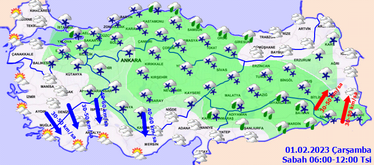 İstanbul’a beklenen kar yağdı! Meteoroloji’den 16 kent için yeni uyarı geldi: Kuvvetli olacak (1 Şubat 2023 hava durumu)