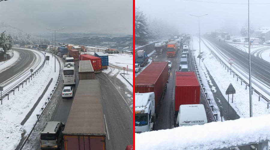Kar kazayı beraberinde getirdi… İstanbul yolu trafiğe kapandı! Kar kazayı beraberinde getirdi… İstanbul yolu trafiğe kapandı!