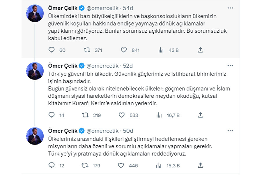 Son dakika: AK Parti Sözcüsü Çelik'ten 6 ülkeye konsolosluk tepkisi: Sorumsuzluk, kabul edilemez Son dakika: AK Parti Sözcüsü Çelik'ten 6 ülkeye konsolosluk tepkisi: Sorumsuzluk, kabul edilemez