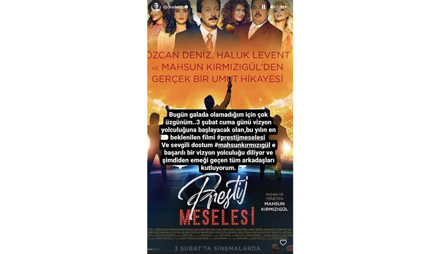 ‘Prestij Meselesi’ galasına katılmayan Özcan Deniz özür diledi: Çok üzgünüm ‘Prestij Meselesi’ galasına katılmayan Özcan Deniz özür diledi: Çok üzgünüm