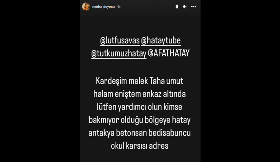 Fenomen Taha Duymaz ailesiyle deprem enkazı altında kaldı, kardeşi yardım çağrısı yaptı Fenomen Taha Duymaz ailesiyle deprem enkazı altında kaldı, kardeşi yardım çağrısı yaptı