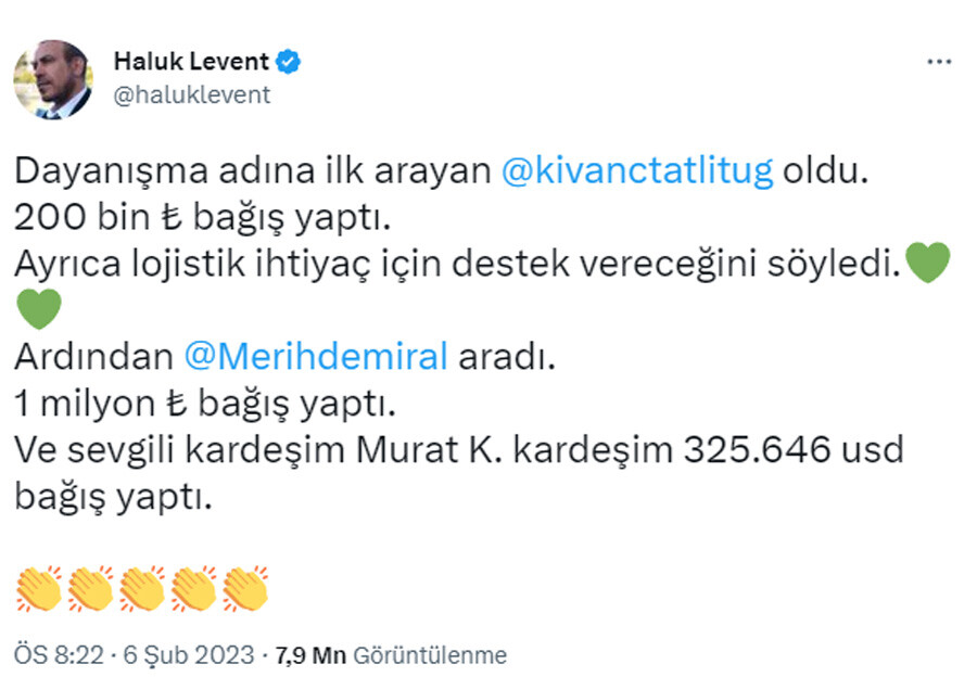 Depremzedeler için harekete geçtiler: Haluk Levent ünlülerin yaptığı yardım miktarlarını açıkladı Depremzedeler için harekete geçtiler: Haluk Levent ünlülerin yaptığı yardım miktarlarını açıkladı