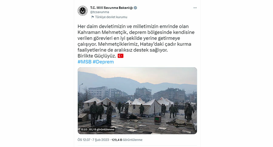 MSB: Mehmetçiklerimiz Hatay’daki çadır kurma faaliyetlerine de aralıksız destek sağlıyor MSB: Mehmetçiklerimiz Hatay’daki çadır kurma faaliyetlerine de aralıksız destek sağlıyor