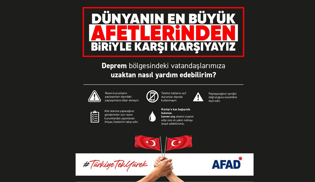 AFAD yardım bahanesi ile dolandıranlara karşı uyardı