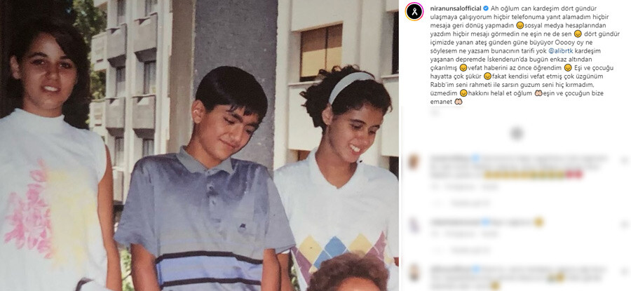 Niran Ünsal’ı kahreden ölüm…. “Ah oğlum, can kardeşim, çok üzgünüm” Niran Ünsal’ı kahreden ölüm…. “Ah oğlum, can kardeşim, çok üzgünüm”