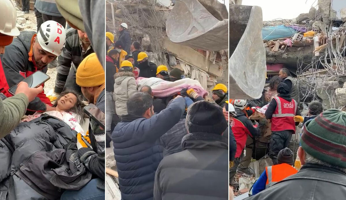 Depremin 106’ncı saatinde büyük sevinç! 2 kız çocuğu ve anne enkazdan sağ çıkarıldı Depremin 106’ncı saatinde büyük sevinç! 2 kız çocuğu ve anne enkazdan sağ çıkarıldı