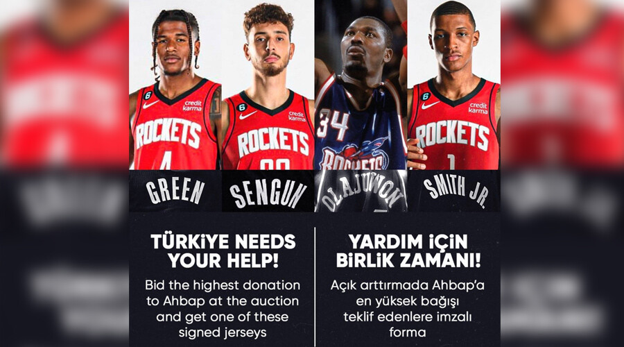 Milli basketbolcu Alperen Şengün'den NBA'de depremzedeler için destek kampanyası Milli basketbolcu Alperen Şengün'den NBA'de depremzedeler için destek kampanyası