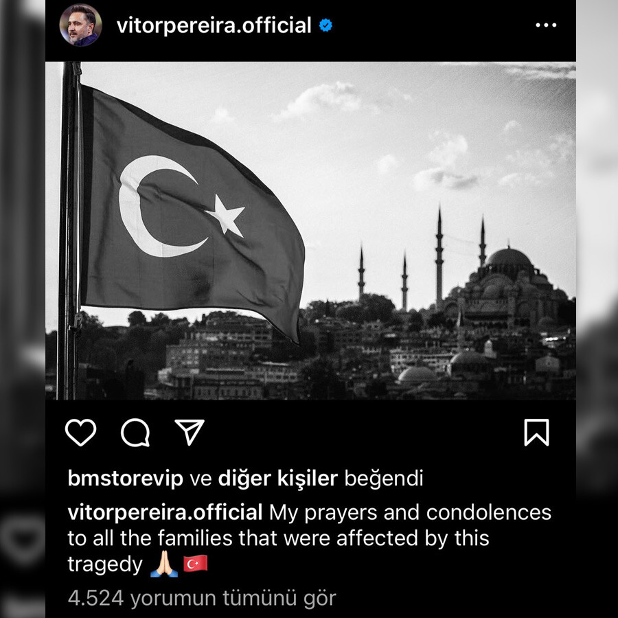 Vitor Pereira gönülleri fethetti! Maçta dikkat çeken o kare Türkiye'de gündem oldu Vitor Pereira gönülleri fethetti! Maçta dikkat çeken o kare Türkiye'de gündem oldu