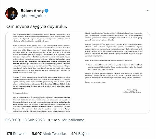 Bülent Arınç deprem üzerinden siyaset yapanlara ateş püskürdü
