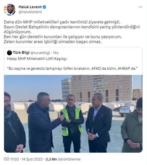 Devlet Bahçeli grup toplantısında AHBAP’ı hedef aldı… Haluk Levent’ten cevap geldi