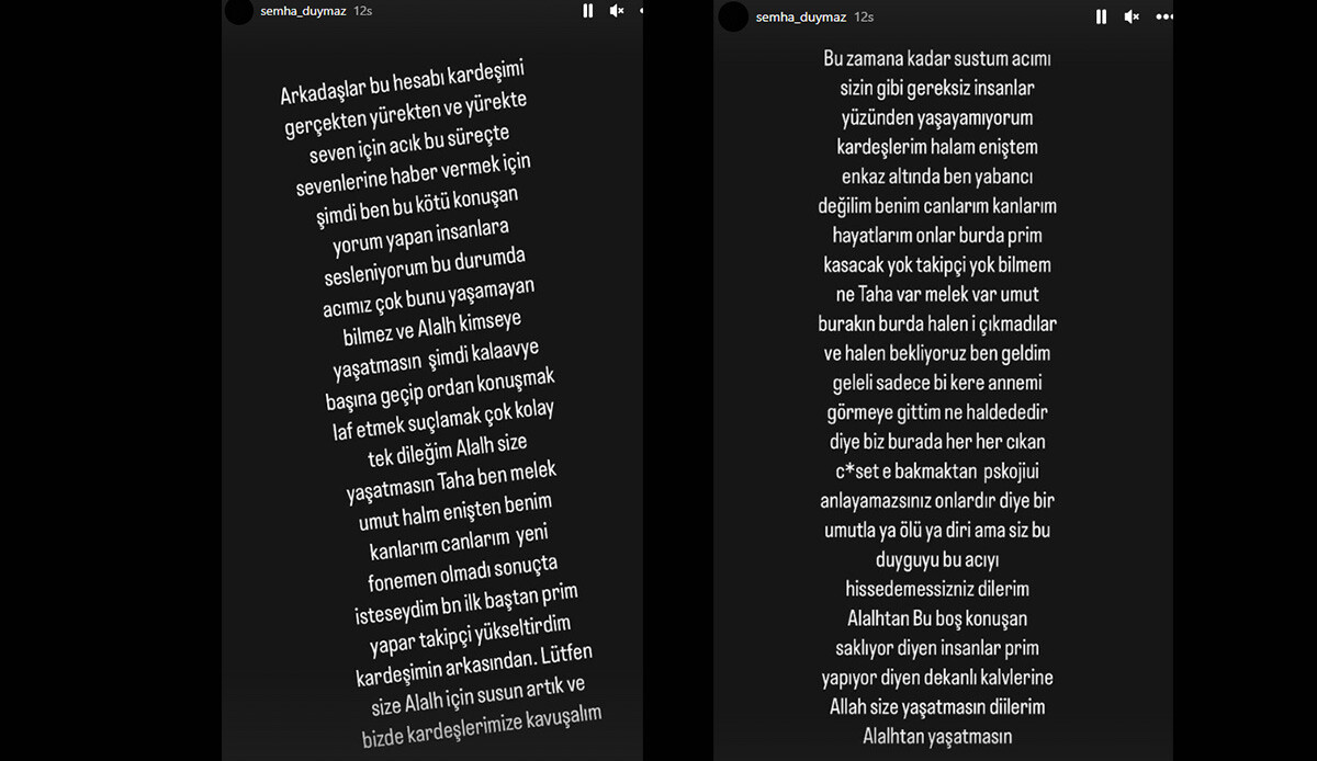 ‘Taha Duymaz’ın öldüğü gizleniyor’ iddiası ortalığı karıştırdı! Ablası Semiha Duymaz isyan etti: Klavye başına geçip suçlamak kolay ‘Taha Duymaz’ın öldüğü gizleniyor’ iddiası ortalığı karıştırdı! Ablası Semiha Duymaz isyan etti: Klavye başına geçip suçlamak kolay