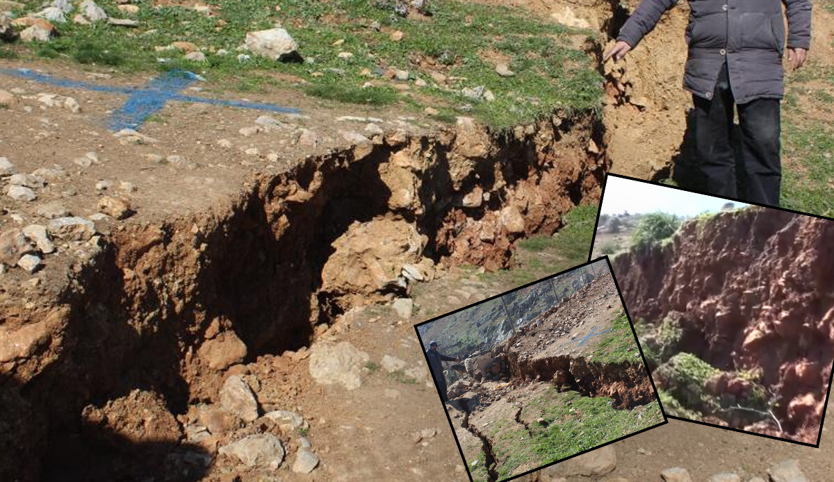 Fay hatlarının oluşturduğu insan boyunu aşan yarıklar görüntülendi! İşte depremin dehşetini gösteren çarpıcı görüntüler