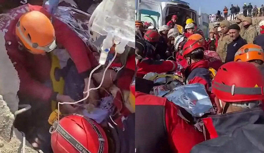 Son dakika! Bir kurtuluş haberi daha: Cemile Teyze 227. saatte enkazdan sağ çıkarıldı