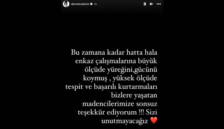 Demet Özdemir’den maden işçilerine teşekkür: Sizi unutmayacağız Demet Özdemir’den maden işçilerine teşekkür: Sizi unutmayacağız