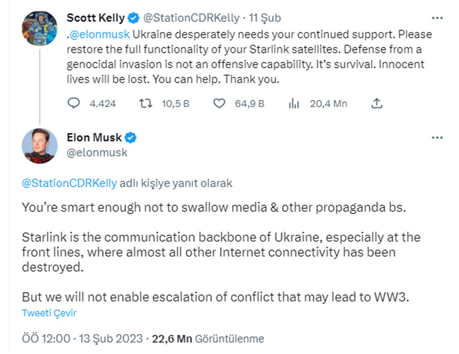 Elon Musk’tan çok konuşulacak sözler: SpaceX 3. Dünya Savaşı’na neden olabilirdi Elon Musk’tan çok konuşulacak sözler: SpaceX 3. Dünya Savaşı’na neden olabilirdi