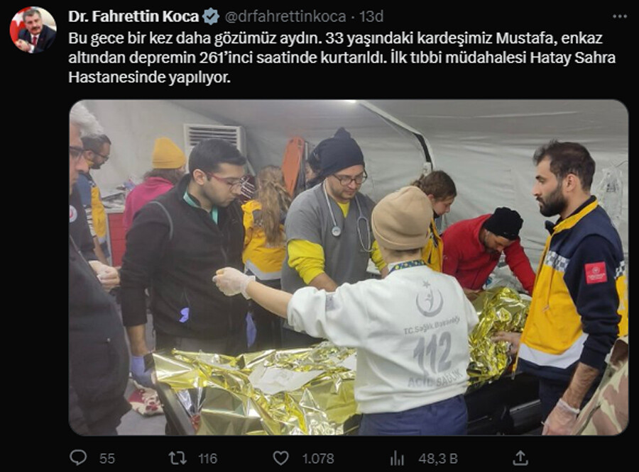 Hatay'da umutlar sürüyor... 261'inci saatte enkazdan iki kişi çıktı Hatay'da umutlar sürüyor... 261'inci saatte enkazdan iki kişi çıktı