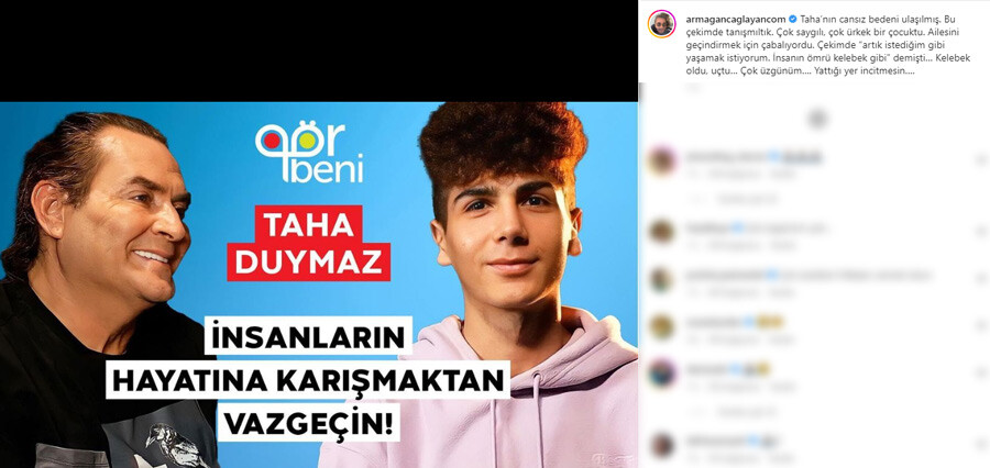 Armağan Çağlayan’dan Taha Duymaz’a veda… Sözleri yürek burktu