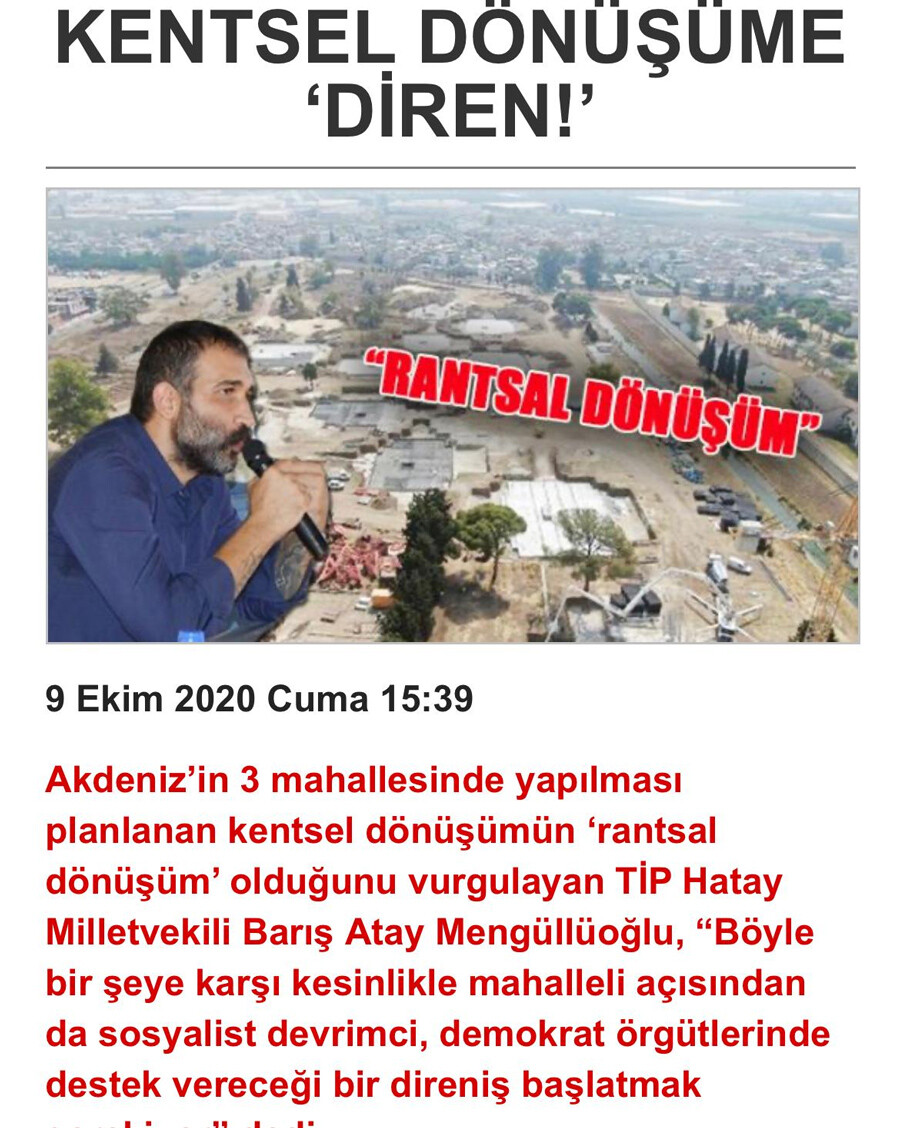 'Yeşili katlediyorsunuz' deyip kentsel dönüşümü yavaşlatan muhalefetten ses yok