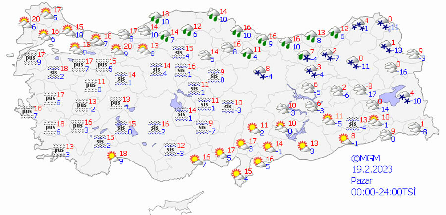 Meteoroloji il il uyardı! Kar ve sağanak kuvvetli gelecek, çığ tehlikesine dikkat (19 Şubat 2023 hava durumu)