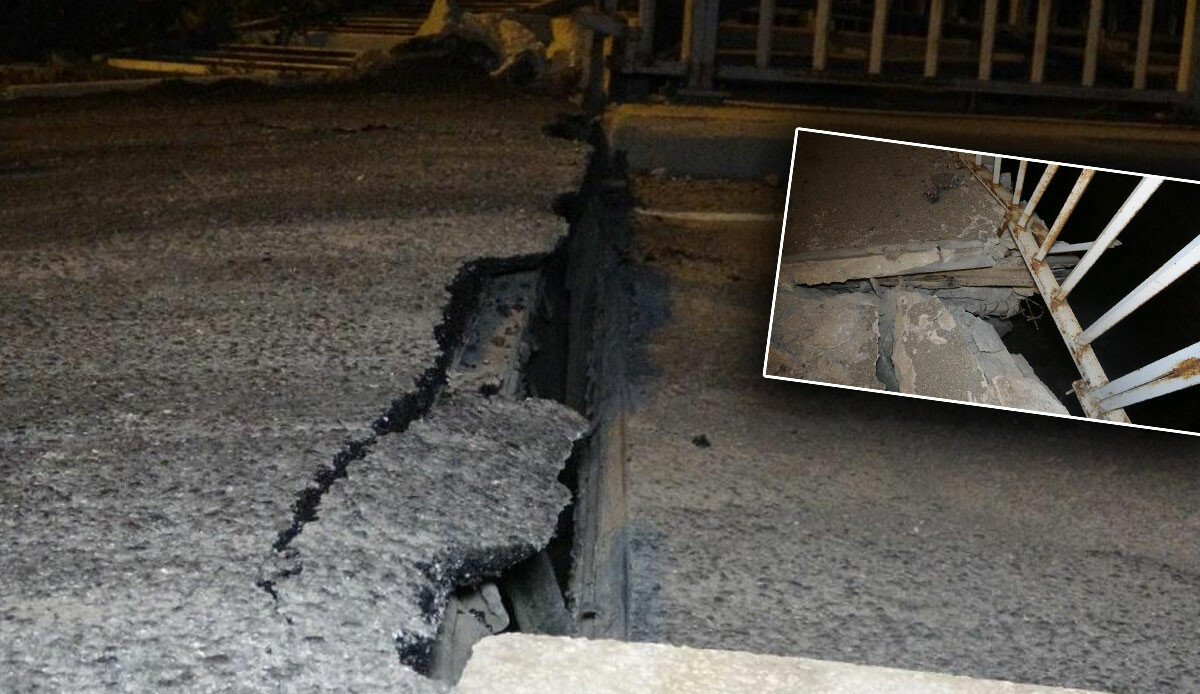 Hatay'daki ardı ardına depremler yolu çökertti! 100 metrelik köprü ortadan ikiye ayrıldı