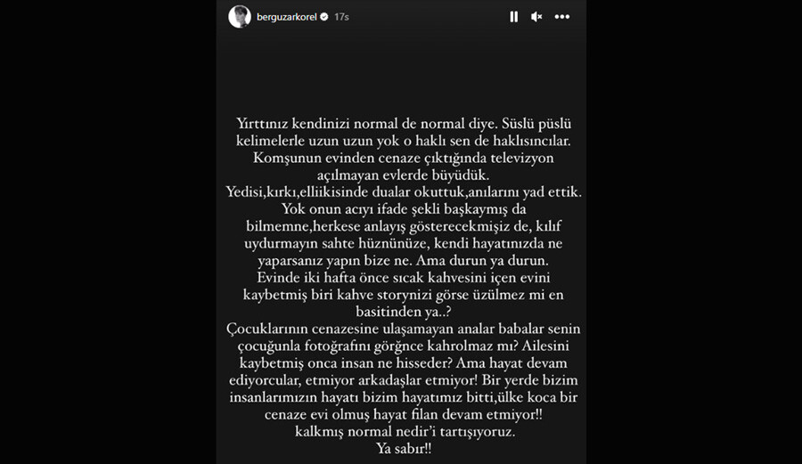 Bergüzal Korel sosyal medyadan isyan etti: Kendi hayatınızda ne yaparsanız yapın, bize ne!