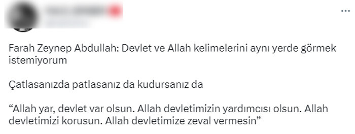 Farah Zeynep Abdullah'ın hadsiz paylaşımına tepkiler çığ gibi büyüdü Farah Zeynep Abdullah'ın hadsiz paylaşımına tepkiler çığ gibi büyüdü