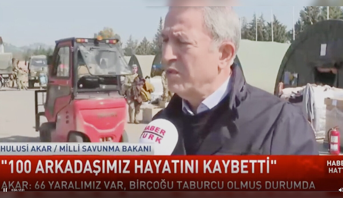 Milli Savunma Bakanı Akar: Depremde 100 asker hayatını kaybetti Milli Savunma Bakanı Akar: Depremde 100 asker hayatını kaybetti