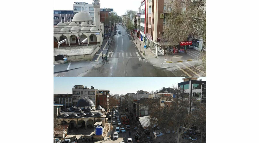 Depremin şiddetini gözler önüne seren fotoğraf: Binaların yerinde yeller esiyor Depremin şiddetini gözler önüne seren fotoğraf: Binaların yerinde yeller esiyor