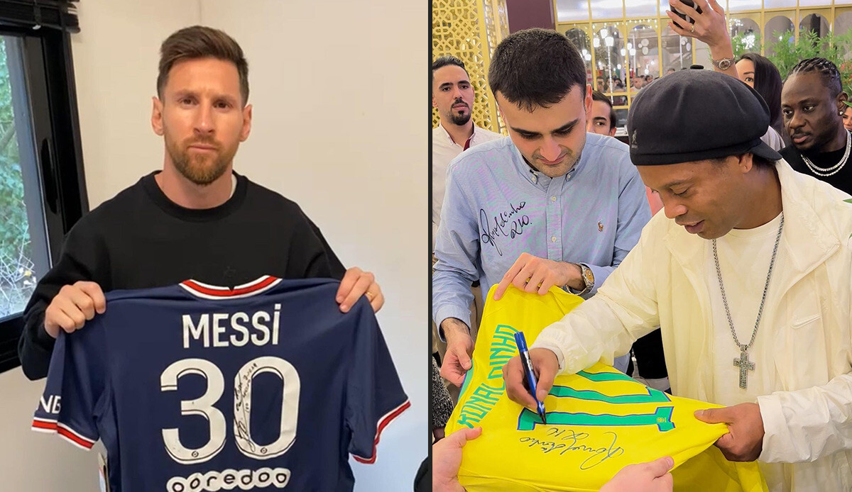 Depremzedeler için Messi ve Ronaldinho imzalı formalarını sattı