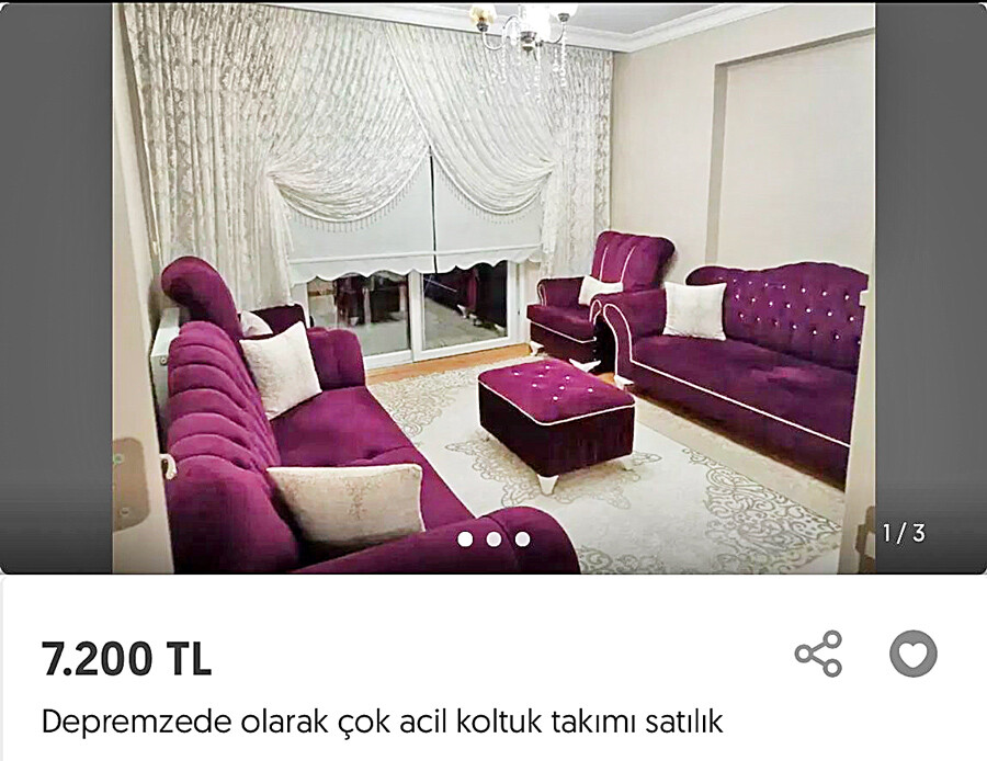 Hasarlı binalardan kurtarılan eşyalar internette satışta Hasarlı binalardan kurtarılan eşyalar internette satışta