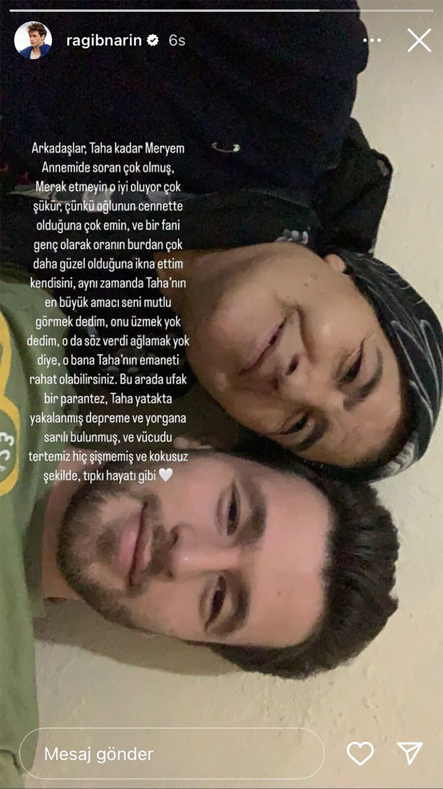 Enkazdan cansız bedeni çıkarılan Taha Duymaz yorgana sarılı halde bulunmuş Enkazdan cansız bedeni çıkarılan Taha Duymaz yorgana sarılı halde bulunmuş