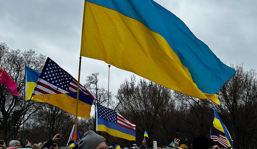 Savaşta bir yıl geride kaldı, ABD'de yaşayan Ukraynalılar Rusya'yı protesto etti: Putin bir katildir