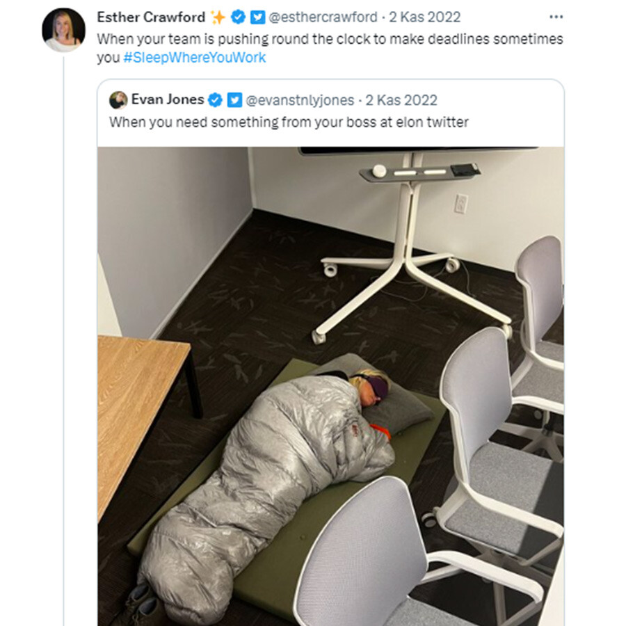 Şirkette uyuyarak Elon Musk’ın gözüne girmişti… Ürün müdürü Esther Crawford Twitter’dan kovuldu Şirkette uyuyarak Elon Musk’ın gözüne girmişti… Ürün müdürü Esther Crawford Twitter’dan kovuldu