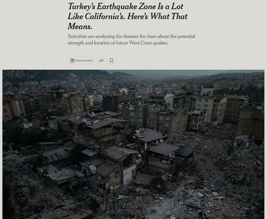 New York Times'tan dikkat çeken analiz: Kaliforniya ve Kahramanmaraş depremini karşılaştırdılar