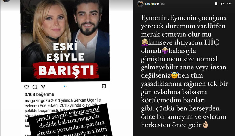 Ece Erken, eski eşi Serkan Uçar’la barıştığı iddialarına ateş püskürdü Ece Erken, eski eşi Serkan Uçar’la barıştığı iddialarına ateş püskürdü