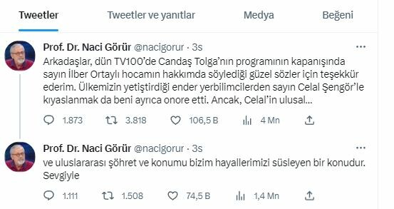 Türk bilim adamlarının tevazu yarışı... Naci Görür'den Celal Şengör kıyaslamasına mütevazi cevap