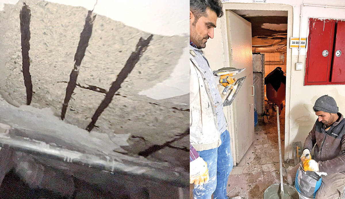 Yüzlerce öğrenci tedirgin: Okuldaki çatlağı sıvayla kapadılar