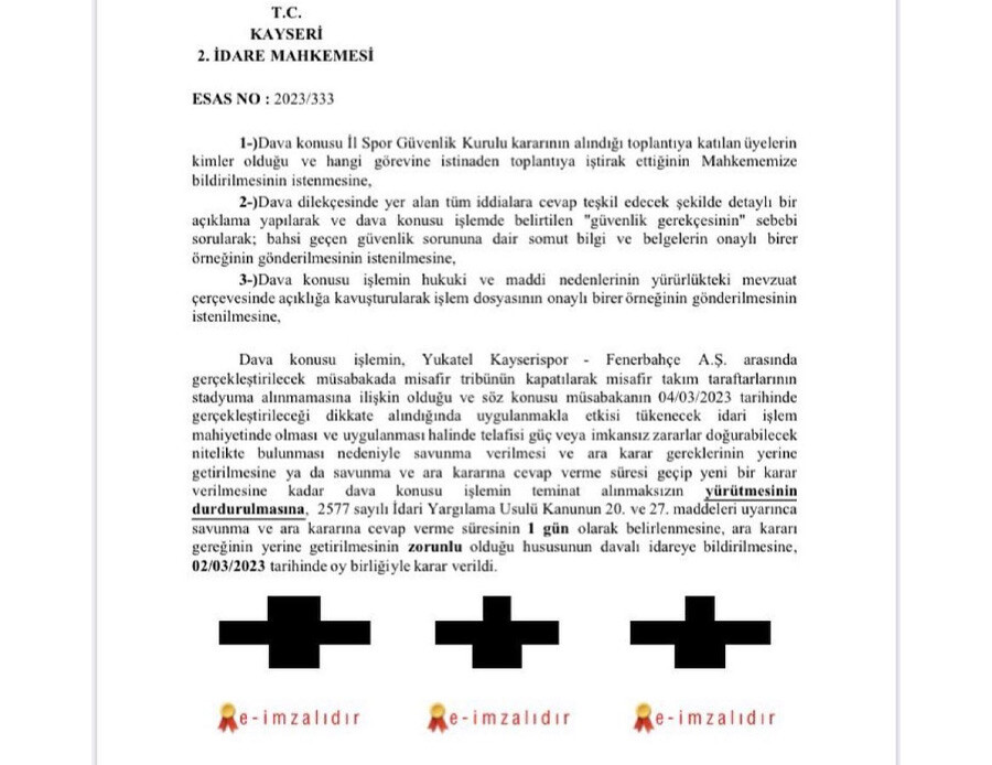 Son dakika: Fenerbahçe seyircisi Kayserispor maçına girebilecek Son dakika: Fenerbahçe seyircisi Kayserispor maçına girebilecek