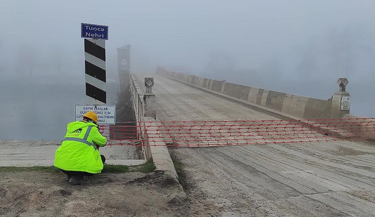 Tarihi Tunca Köprüsü hızlı tren çalışmaları nedeniyle kapatılıyor Tarihi Tunca Köprüsü hızlı tren çalışmaları nedeniyle kapatılıyor