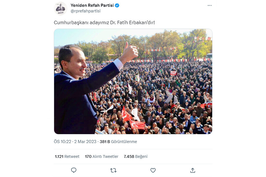 Yeniden Refah Partisi'nin cumhurbaşkanı adayı: Fatih Erbakan Yeniden Refah Partisi'nin cumhurbaşkanı adayı: Fatih Erbakan
